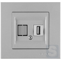 Розетка USB Type-A 5V-2.4A Arvia Electric KAREN Срібло (20 03 2000 251)